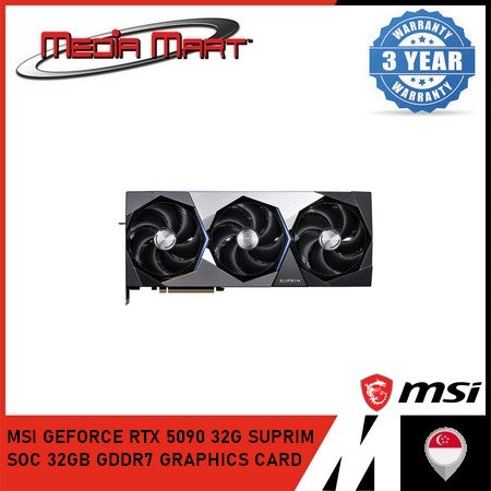 MSI GEFORCE RTX 5090 32G SUPRIM SOC 32GB GDDR7 GRAPHICS CARD