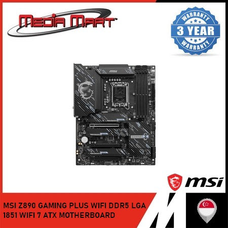 MSI Z890 GAMING PLUS WIFI DDR5 LGA 1851 WIFI 7 ATX MOTHERBOARD