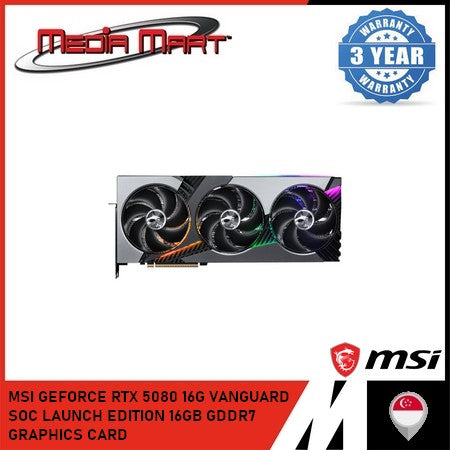 MSI GEFORCE RTX 5080 16G VANGUARD SOC LAUNCH EDITION 16GB GDDR7  GRAPHICS CARD