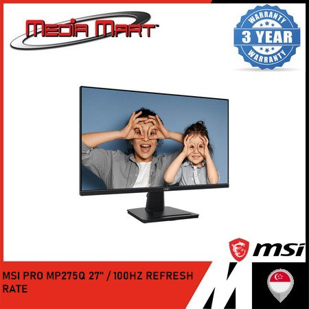 MSI PRO MP275Q | 27'' WQHD / MONITOR 100HZ REFRESH RATE / IPS PANEL / FLATSCREEN / HDMI 2.0B / DP 1.2A