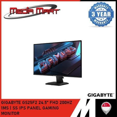 GIGABYTE GS25F2 24.5'' FHD | 200HZ | SS IPS PANEL | 1MS GAMING MONITOR