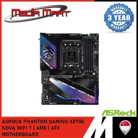 ASROCK PHANTOM GAMING X870E NOVA WIFI 7 | AM5 | ATX MOTHERBOARD