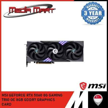 MSI GEFORCE RTX 5060 8G GAMING TRIO OC 8GB GDDR7 GRAPHICS CARD