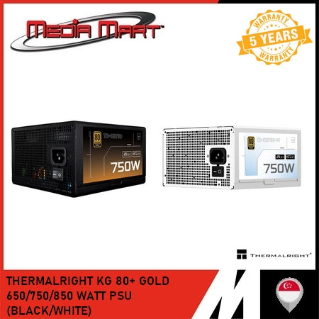 THERMALRIGHT KG 80+ GOLD 650/750/850 WATT PSU (BLACK/WHITE)