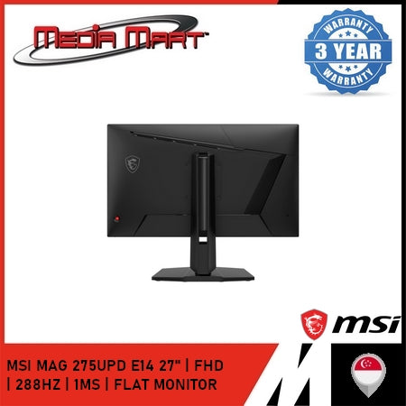 MSI MAG 275UPD E14 27" | UHD | 288HZ | 1MS | FLAT MONITOR