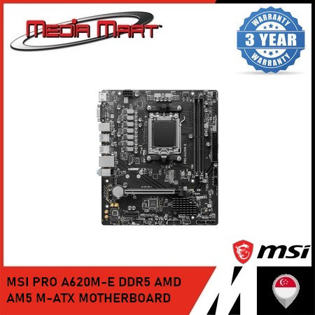 MSI PRO A620M-E DDR5 AMD AM5 M-ATX MOTHERBOARD