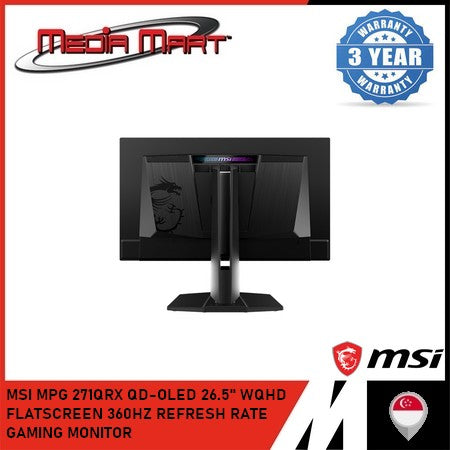 MSI MPG 271QRX QD-OLED 26.5" WQHD FLATSCREEN 360HZ REFRESH RATE GAMING MONITOR