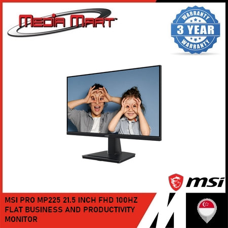 MSI PRO MP225 21.5 INCH FHD 100HZ FLAT BUSINESS AND PRODUCTIVITY MONITOR