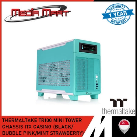 THERMALTAKE TR100 MINI TOWER CHASSIS ITX CASING (BLACK/ BUBBLE PINK/MINT STRAWBERRY)