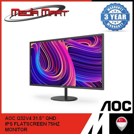 AOC Q32V4 31.5" QHD FLATSCREEN IPS 75HZ MONITOR