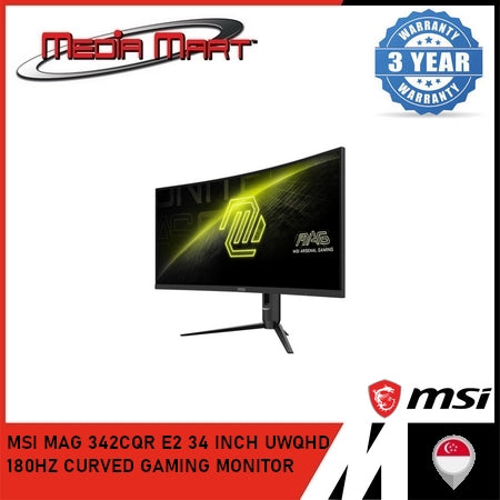 MSI MAG 342CQR E2 34 INCH UWQHD 180HZ CURVED GAMING MONITOR