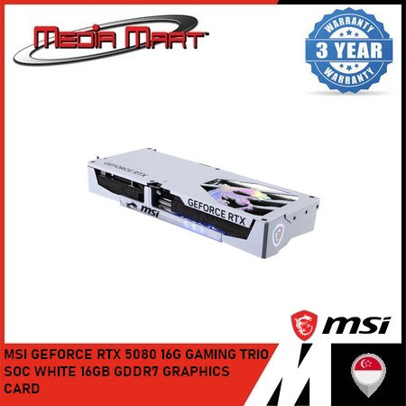 MSI GEFORCE RTX 5080 16G GAMING TRIO OC WHITE 16GB GDDR7 GRAPHICS CARD