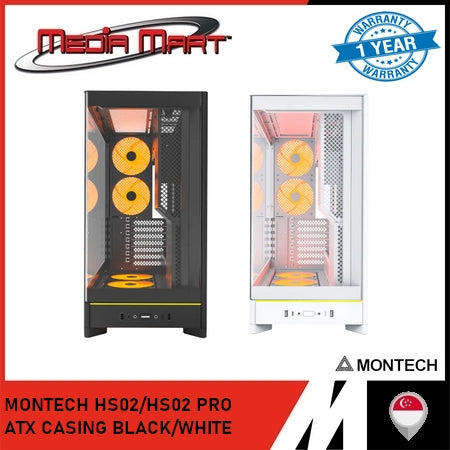 MONTECH HS02/HS02 PRO ATX CASING BLACK/WHITE
