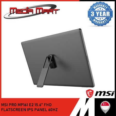 MSI PRO MP161 E2 | 15.6"' FHD / MONITOR 60HZ REFRESH RATE / IPS PANEL / FLATSCREEN / MINI-HDMI 2.0B / TYPE-C