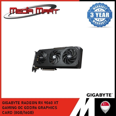 GIGABYTE RADEON RX 9060 XT GAMING OC GDDR6 GRAPHICS CARD (8GB/16GB)