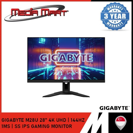 GIGABYTE M28U 28" UHD 4K 144HZ SS IPS PANEL GAMING MONITOR