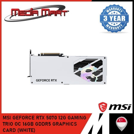 MSI GEFORCE RTX 5070 12G GAMING TRIO OC 16GB GDDR5 GRAPHICS CARD (WHITE)