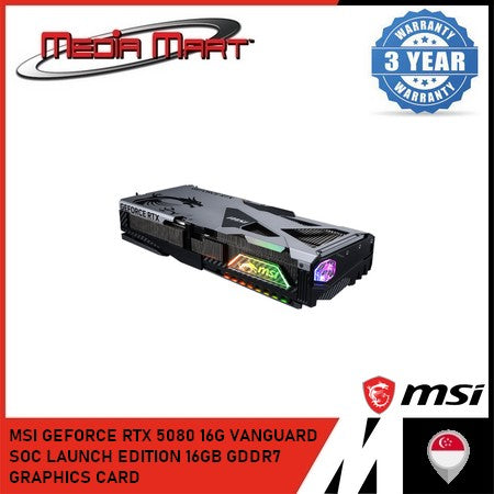 MSI GEFORCE RTX 5080 16G VANGUARD SOC LAUNCH EDITION 16GB GDDR7  GRAPHICS CARD