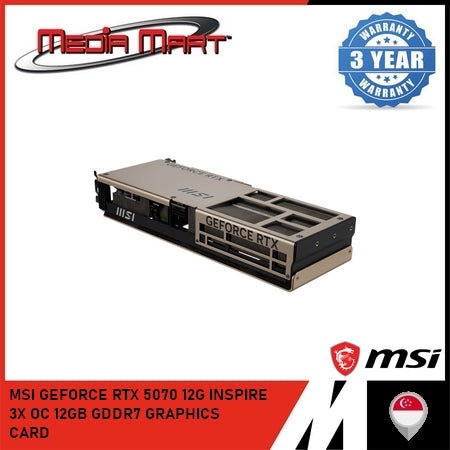 MSI GEFORCE RTX 5070 12G INSPIRE 3X OC 12GB GDDR7 GRAPHICS CARD
