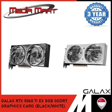 GALAX RTX 5060 TI EX 8GB GDDR7 GRAPHICS CARD (BLACK/WHITE)