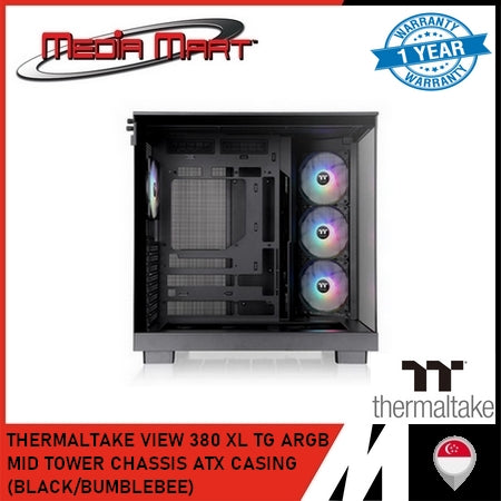 THERMALTAKE VIEW 380 XL TG ARGB MID TOWER CHASSIS ATX CASING (BLACK/BUMBLEBEE)