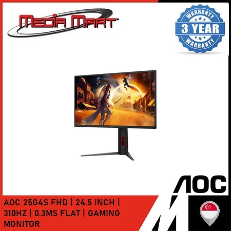 AOC 25G4S FHD | 24.5 INCH | 310HZ | 0.3MS FLAT | GAMING MONITOR