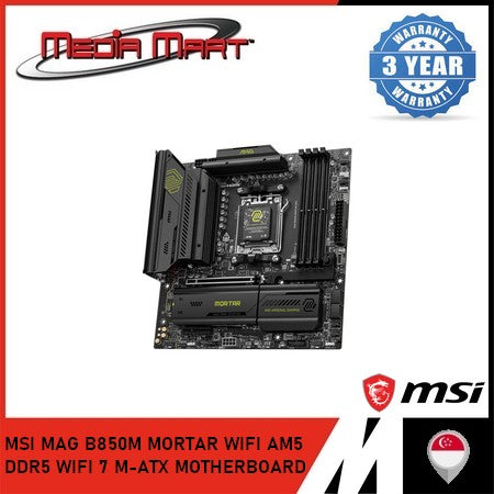 MSI MAG B850M MORTAR WIFI AM5 DDR5 WIFI 7 M-ATX MOTHERBOARD