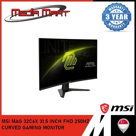 MSI MAG 32C6X 31.5 INCH FHD 250HZ CURVED GAMING MONITOR