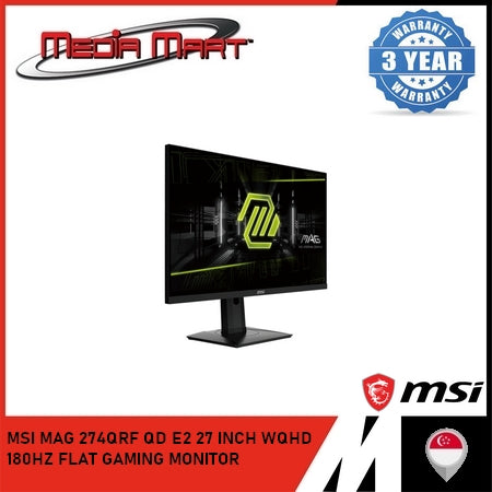 MSI MAG 274QRF QD E2 27 INCH WQHD 180HZ FLAT GAMING MONITOR