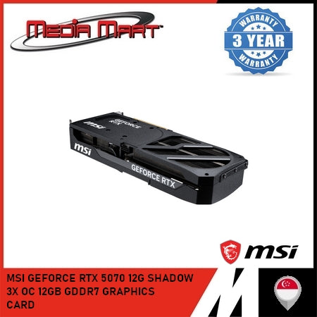 MSI GEFORCE RTX 5070 12G SHADOW 3X OC 12GB GDDR7 GRAPHICS CARD
