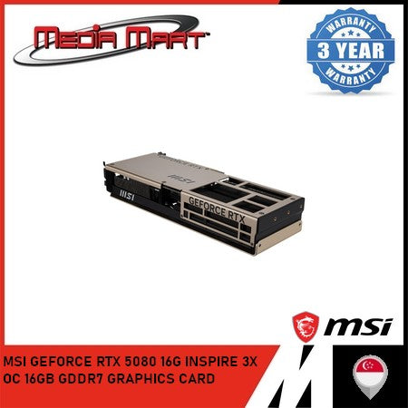MSI GEFORCE RTX 5080 16G INSPIRE 3X OC 16GB GDDR7 GRAPHICS CARD