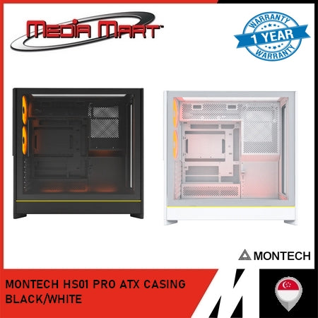 MONTECH HS01/HS01 PRO ATX CASING BLACK/WHITE