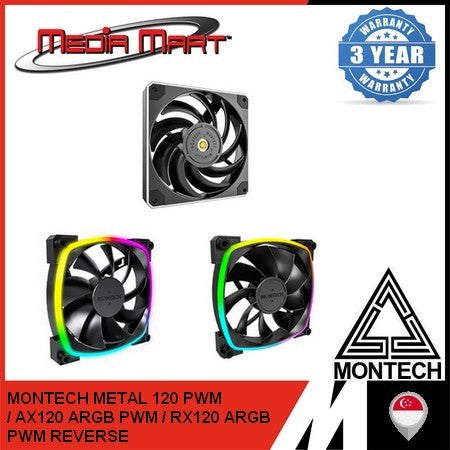MONTECH AX120 ARGB PWM FAN Black