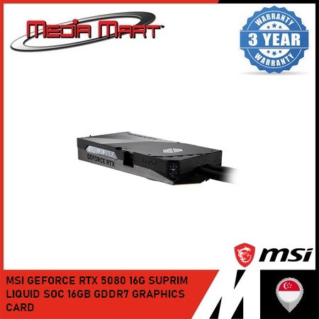 MSI GEFORCE RTX 5080 16G SUPRIM LIQUID SOC 16GB GDDR7 GRAPHICS CARD
