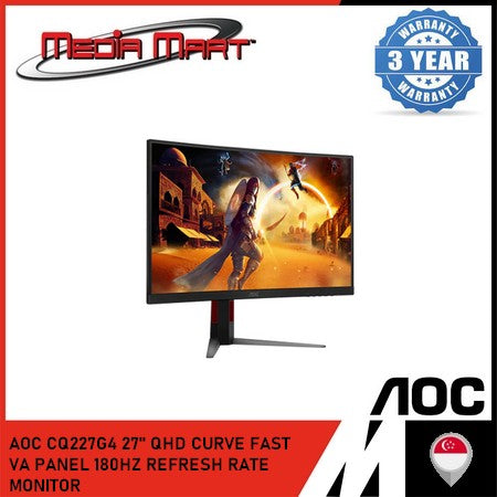 AOC CQ27G4 27" QHD CURVE FAST VA PANEL 180HZ REFRESH RATE MONITOR