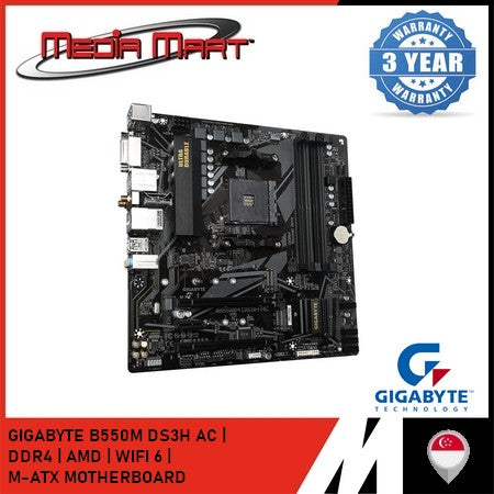 GIGABYTE B550M DS3H AC AM4 DDR4 M-ATX MOTHERBOARD