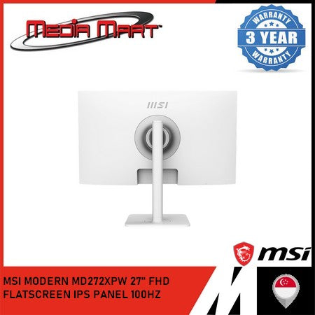 MSI MODERN MD272XPW | 27" FHD / MONITOR 100HZ REFRESH RATE / IPS PANEL / FLATSCREEN / HDMI 1.4B / DP 1.2A