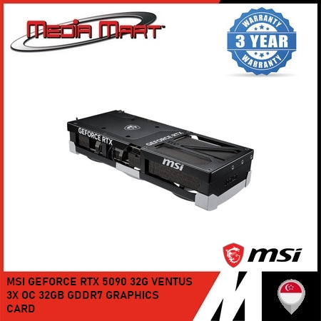 MSI GEFORCE RTX 5090 32G VENTUS 3X OC 32GB GDDR7 GRAPHICS CARD