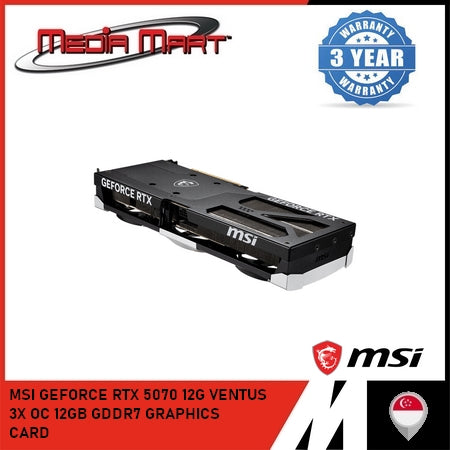 MSI GEFORCE RTX 5070 12G VENTUS 3X OC 12GB GDDR7 GRAPHICS CARD