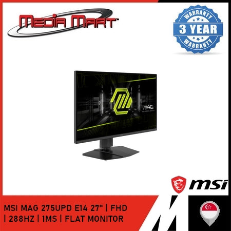 MSI MAG 275UPD E14 27" | UHD | 288HZ | 1MS | FLAT MONITOR