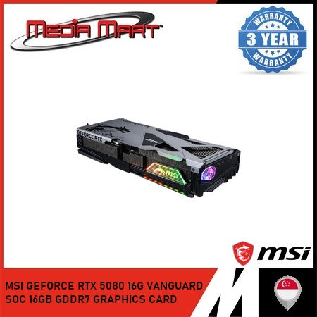 MSI GEFORCE RTX 5080 16G VANGUARD SOC 16GB GDDR7 GRAPHICS CARD