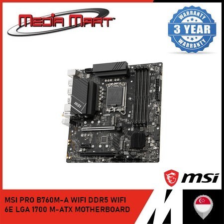 MSI PRO B760M-A WIFI DDR5 WIFI 6E LGA 1700 M-ATX MOTHERBOARD