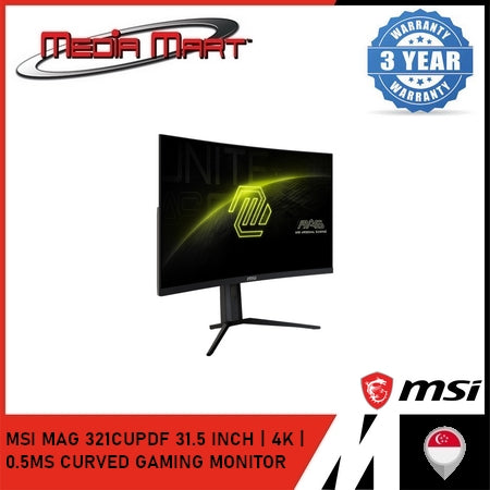 MSI MAG 321CUPDF 31.5 INCH 4K 0.5MS CURVED GAMING MONITOR