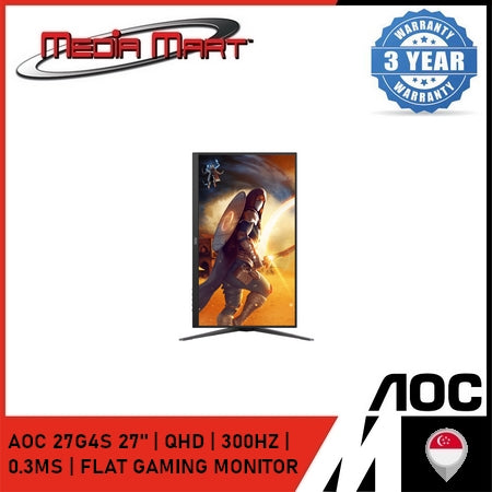 AOC Q27G4S 27" | QHD | 300HZ | 0.3MS | FLAT GAMING MONITOR