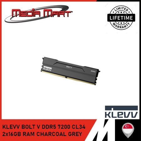 KLEVV BOLT V DDR5 7200 CL34 2x16GB RAM CHARCOAL GREY