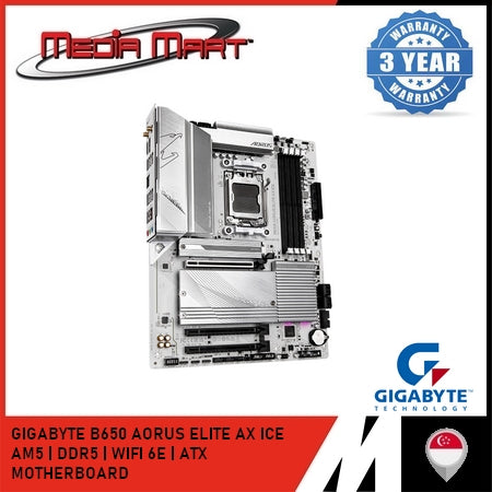 GIGABYTE B650 AORUS ELITE AX ICE AM5 DDR5 ATX MOTHERBOARD