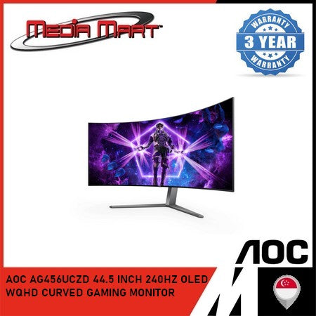 AOC AG456UCZD 44.5 INCH 240HZ OLED WQHD CURVED GAMING MONITOR