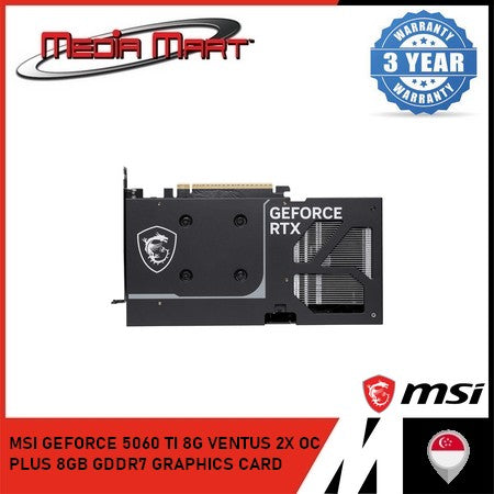 MSI GEFORCE 5060 TI 8G VENTUS 2X OC PLUS 8GB GDDR7 GRAPHICS CARD