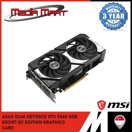 ASUS DUAL GEFORCE RTX 5060 8GB GDDR7 OC EDITION GRAPHICS CARD