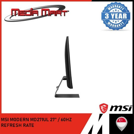 MSI MODERN MD271UL | 27'' 4K UHD / MONITOR 60HZ REFRESH RATE / IPS PANEL / FLATSCREEN / HDMI 2.0B / DP 1.2A